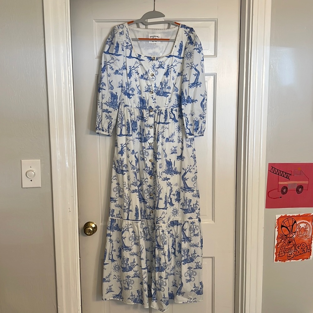 Meadows blue toile maxi